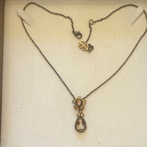Michal Negrin Gold and Black Pendant Necklace